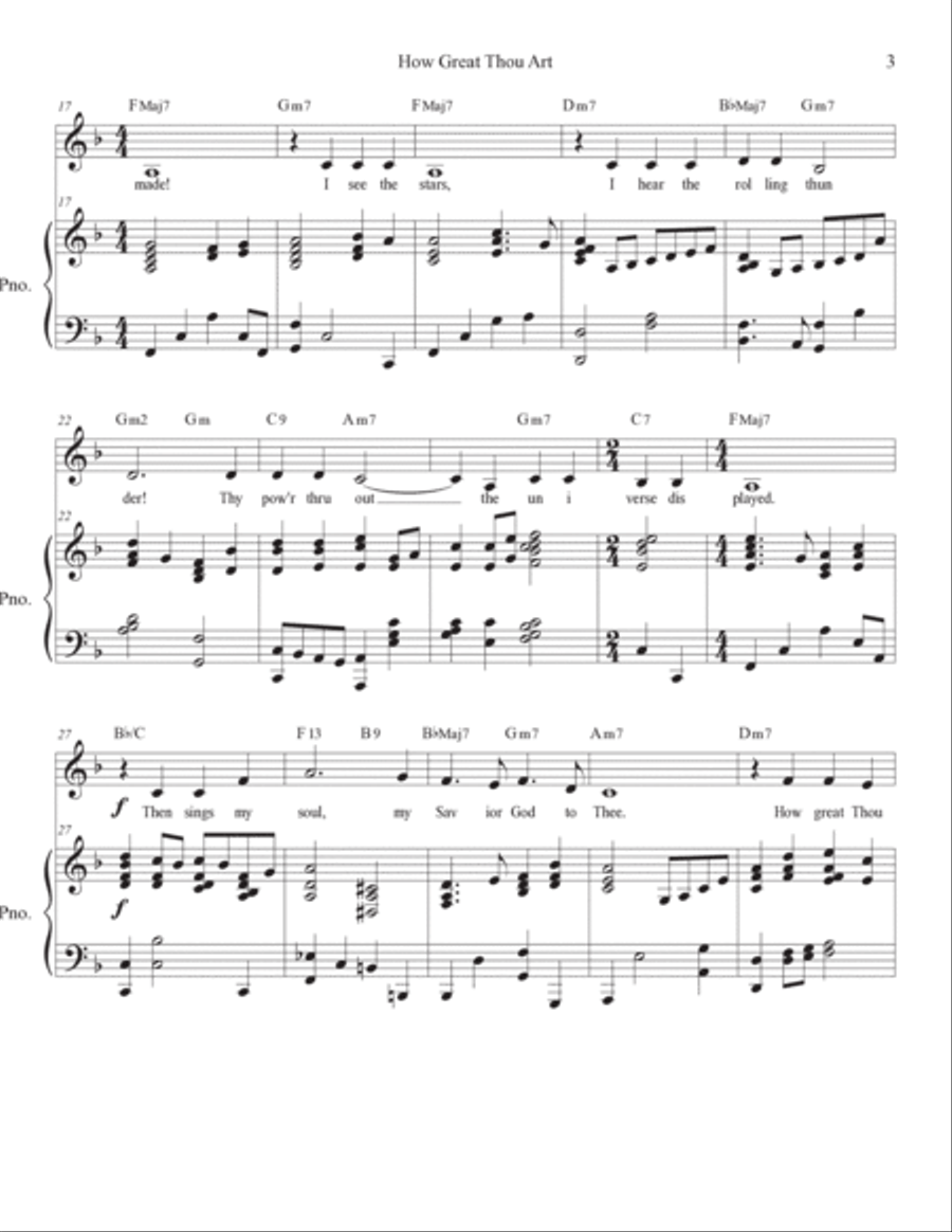 How Great Thou Art Vocal Solo Low to High Voice Solo scores gallery preview page 3
