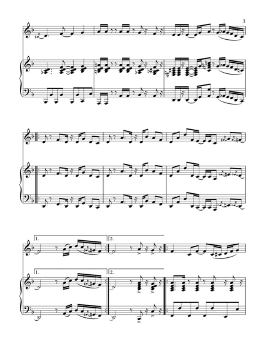 Axel F Woodwind Duet scores gallery preview page 4