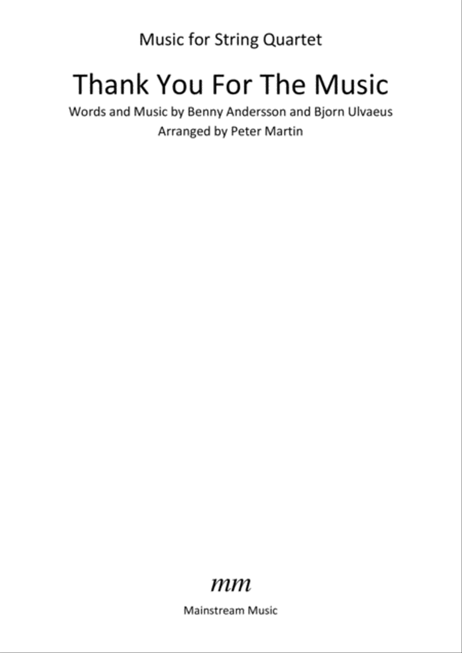 Thank You For The Music String Quartet scores gallery preview page 2