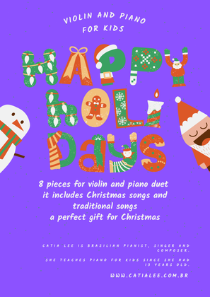Book cover for Happy Holidays Violin and Piano Duet Album