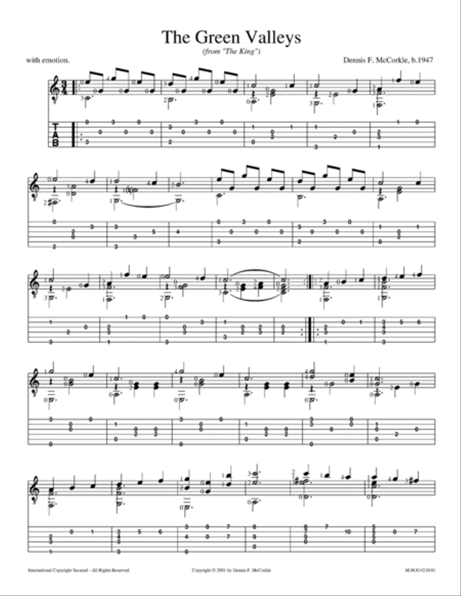 Green Valleys, The Green Valleys, The Acoustic Guitar scores gallery preview page 2