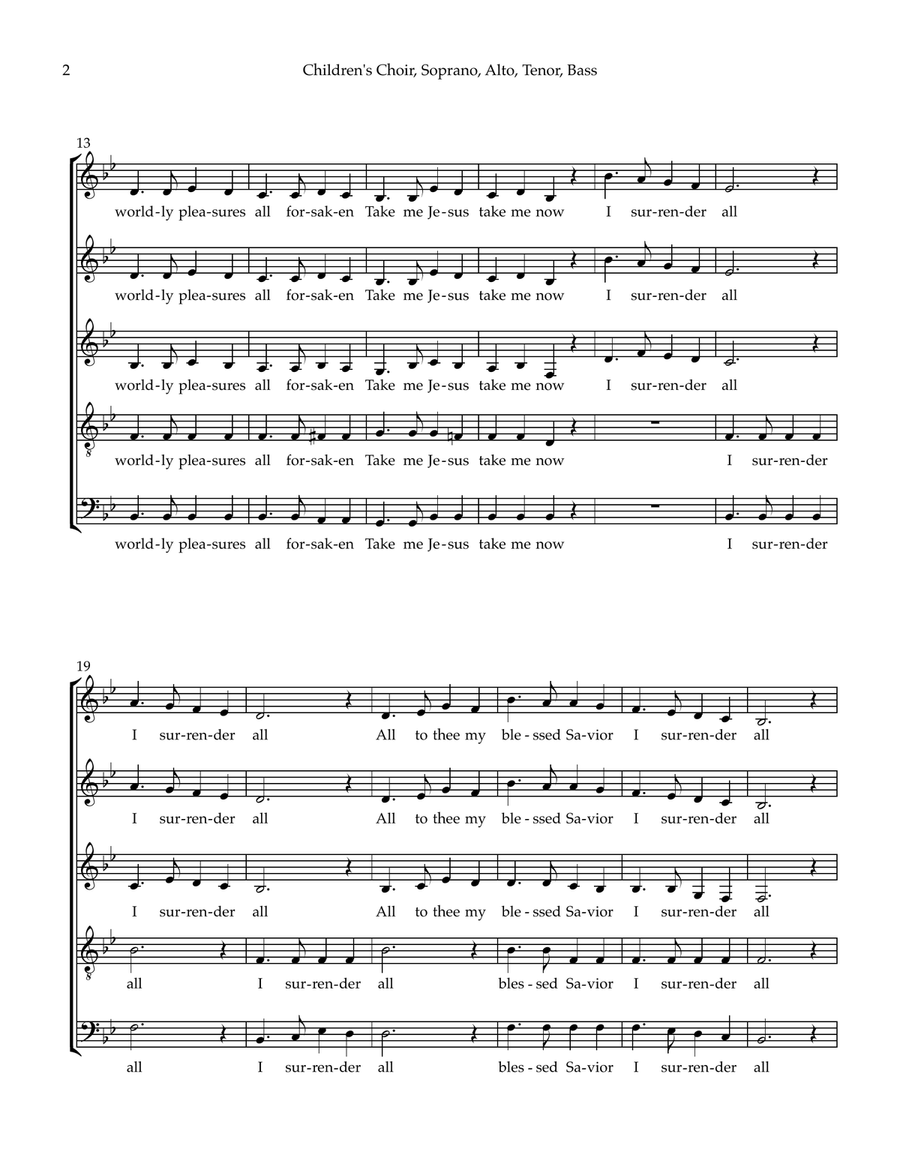 I Surrender All I Surrender All 4-Part scores gallery preview page 2