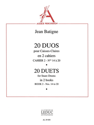 Book cover for 20 Duos Vol.2: No.14 - No.20 (percussions 2)