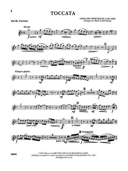 Toccata: 2nd B-flat Clarinet