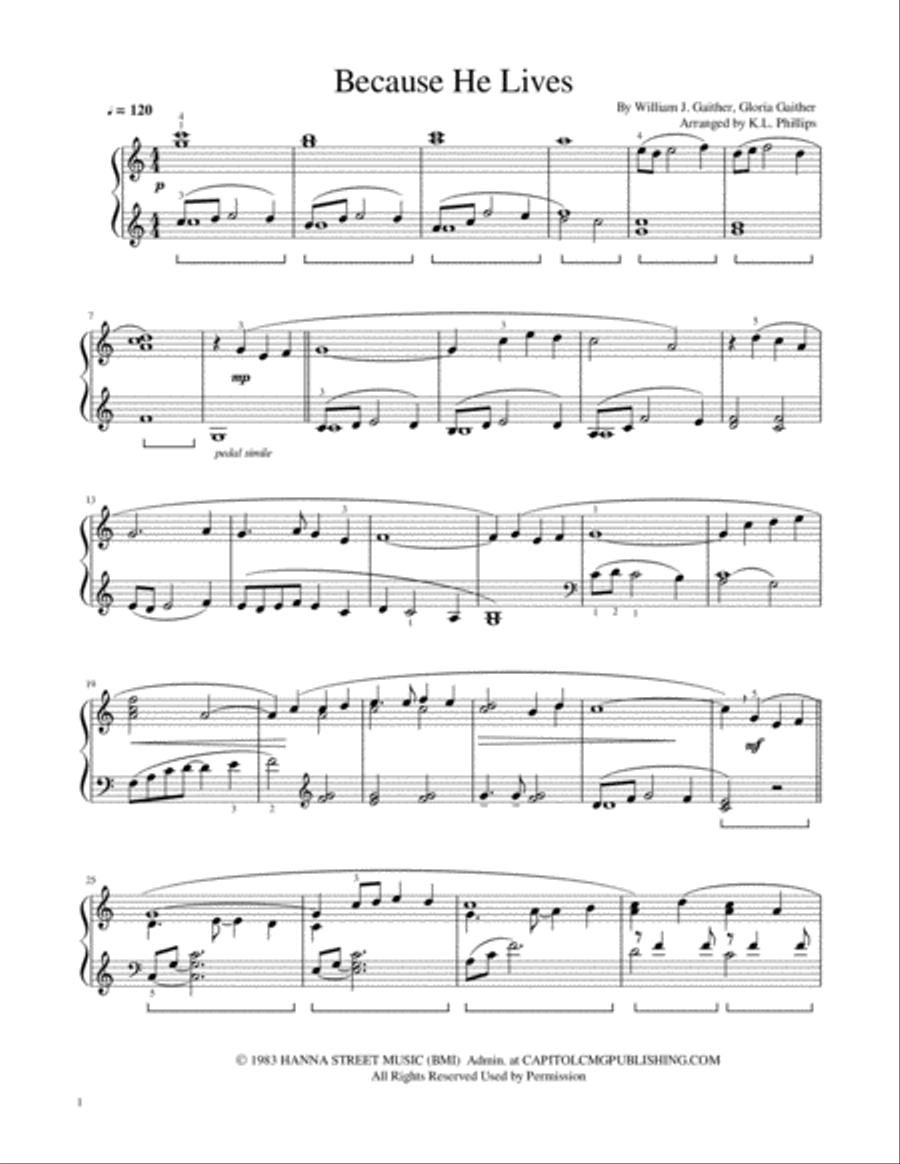 Because He Lives Because He Lives Piano Solo scores gallery preview page 2