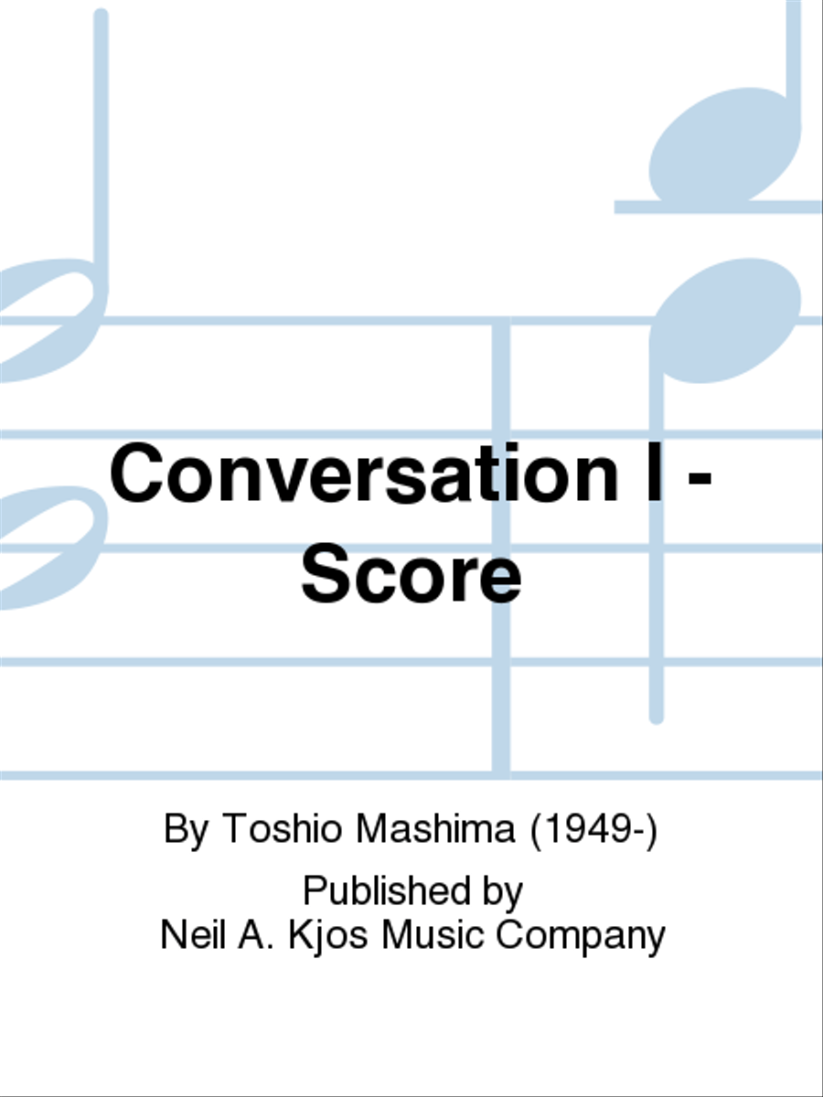 Conversation I - Score by Toshio Mashima Percussion - Sheet Music