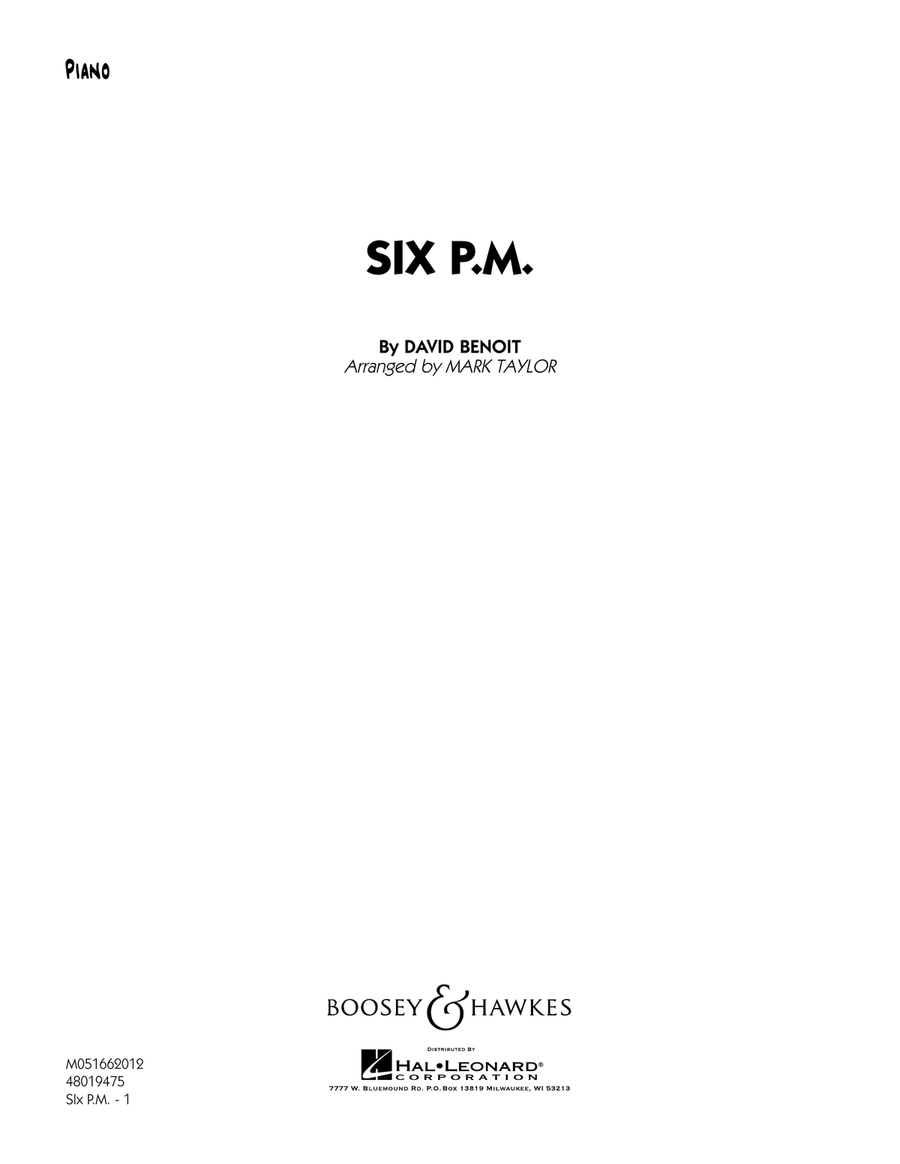 Six P.M. - Piano Six P.M. - Piano Jazz Ensemble scores gallery preview page 1