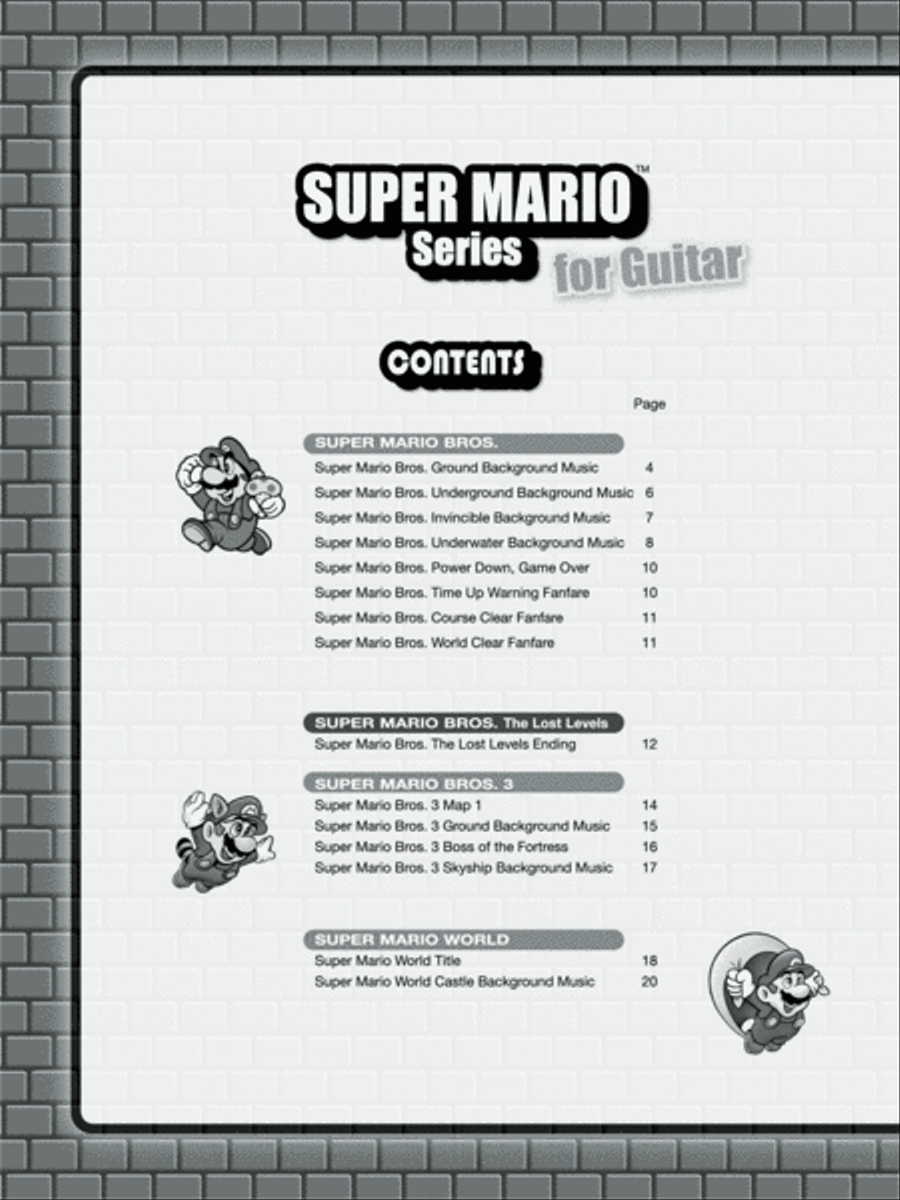 Super Mario Series for Guitar Guitar Tablature scores gallery preview page 3