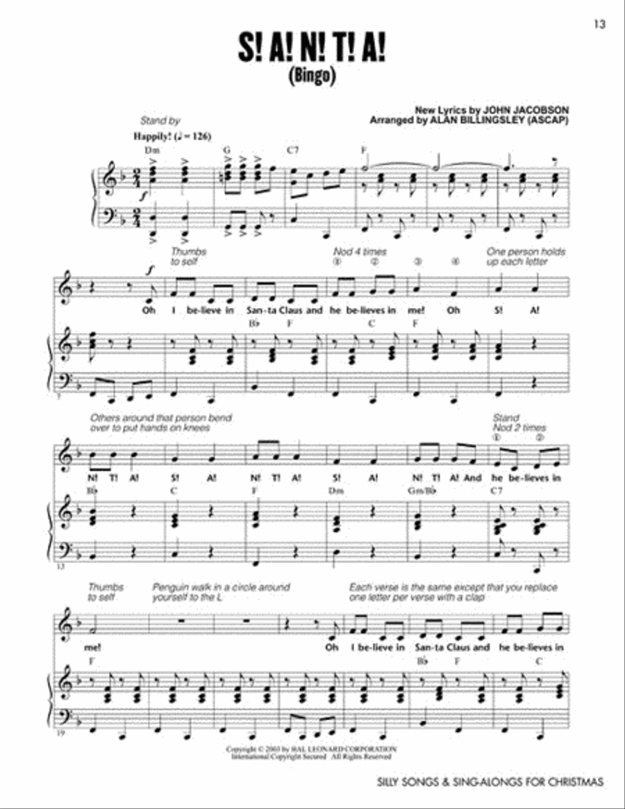 Silly Songs and Sing-Alongs for Christmas (Collection) Choir scores gallery preview page 3