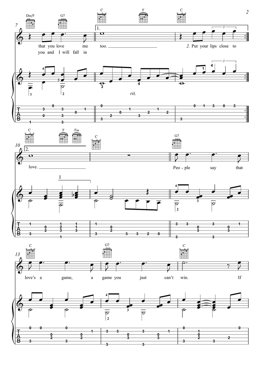Put Your Head On My Shoulder Electric Guitar scores gallery preview page 2
