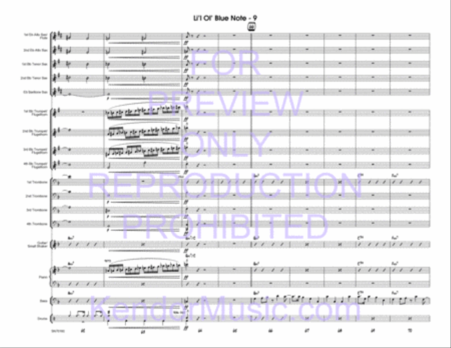 Li'l Ol' Blue Note (Full Score) Jazz Ensemble scores gallery preview page 10
