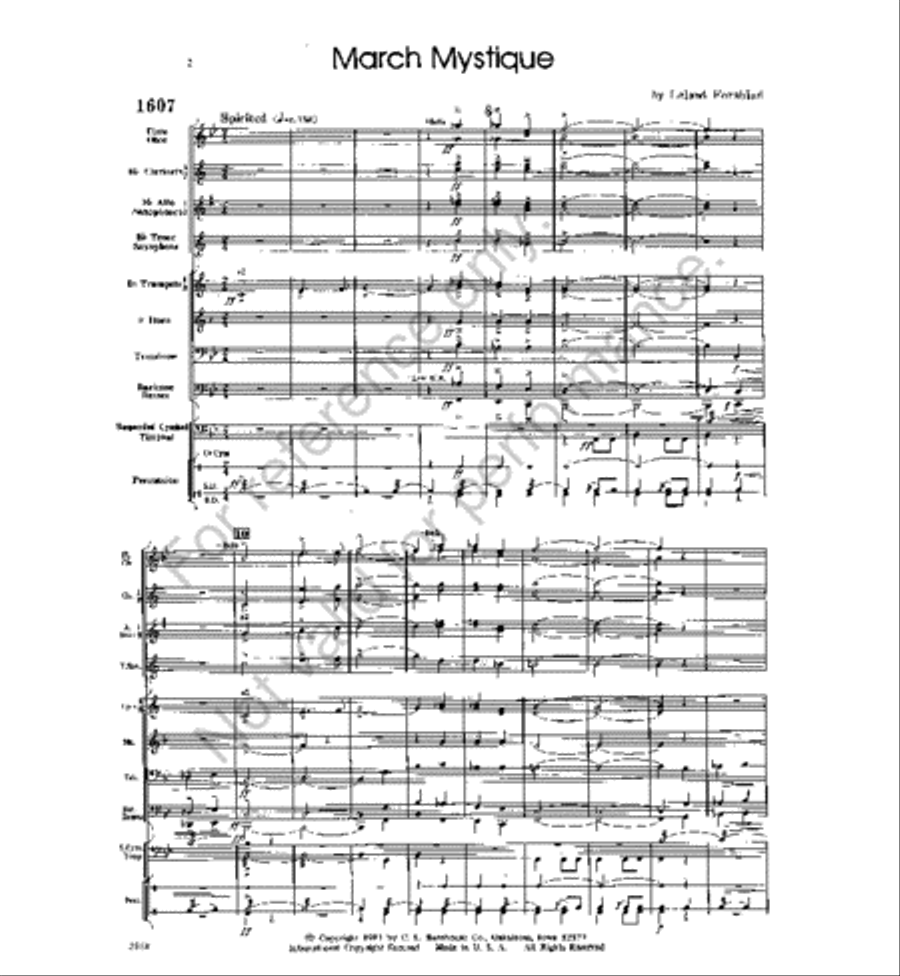 March Mystique Concert Band scores gallery preview page 2