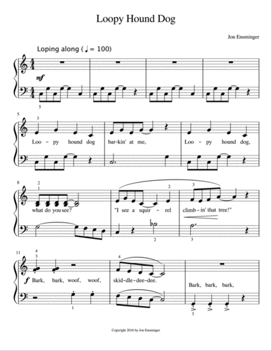 Loopy Hound Dog Piano Method scores gallery preview page 1
