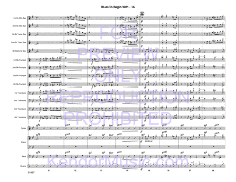 Blues To Begin With Jazz Ensemble scores gallery preview page 17
