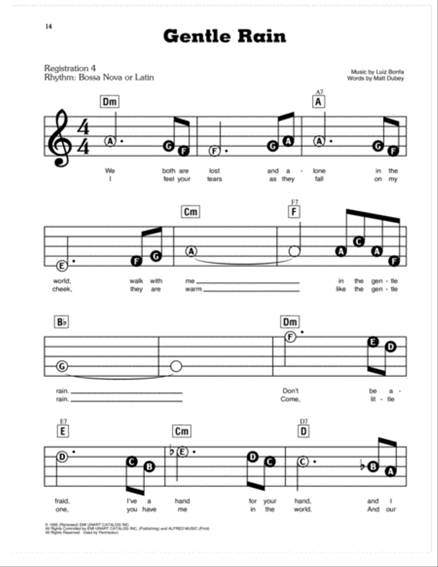 Gentle Rain Electronic Keyboard scores gallery preview page 1