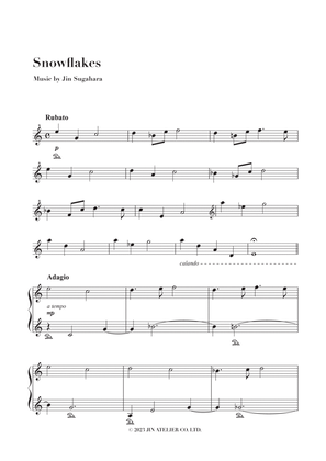 Piano Requiem "Snowflakes" - Easy Sheet Music by Jin Sugahara