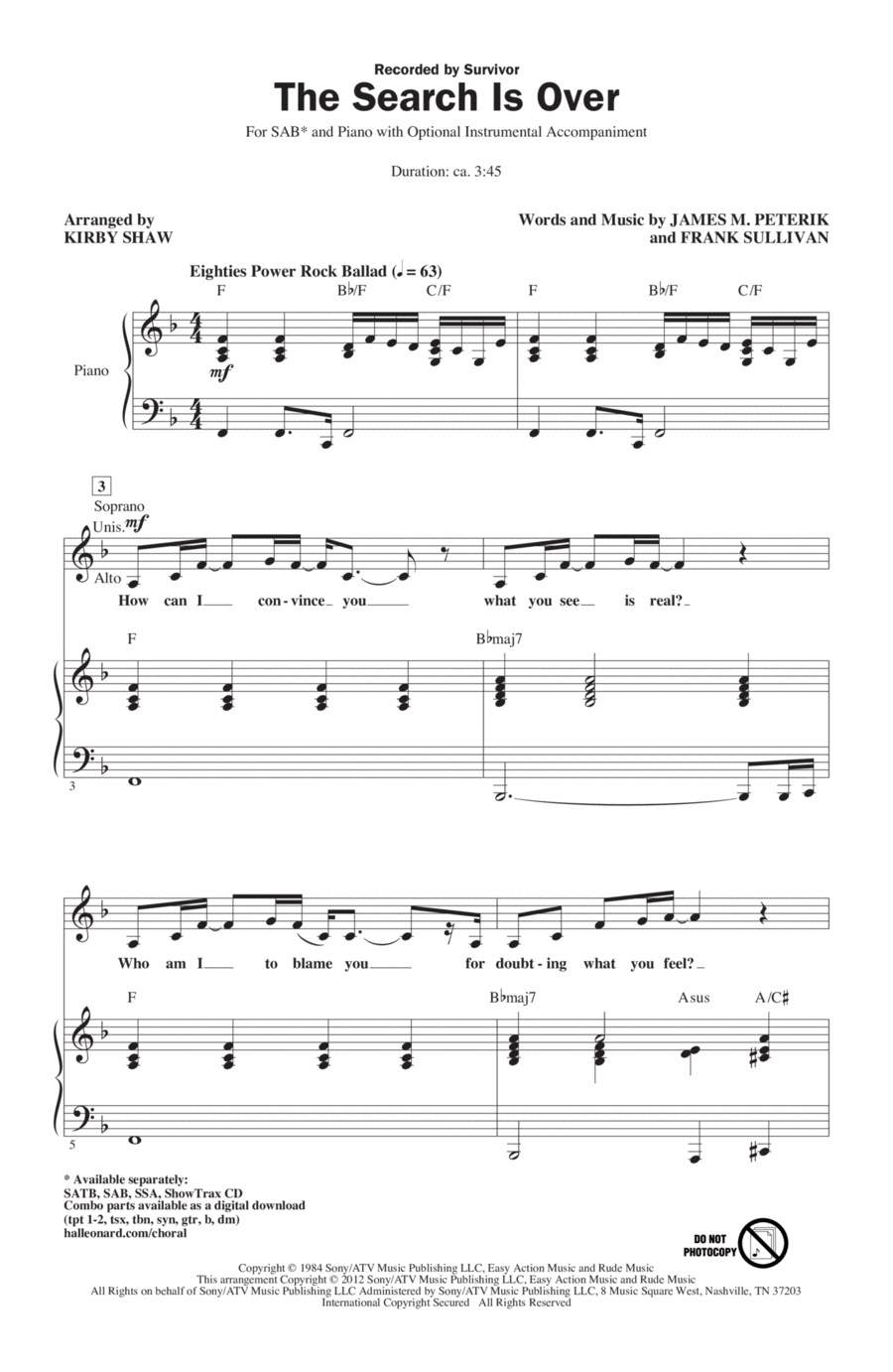 The Search Is Over 3-Part scores gallery preview page 1
