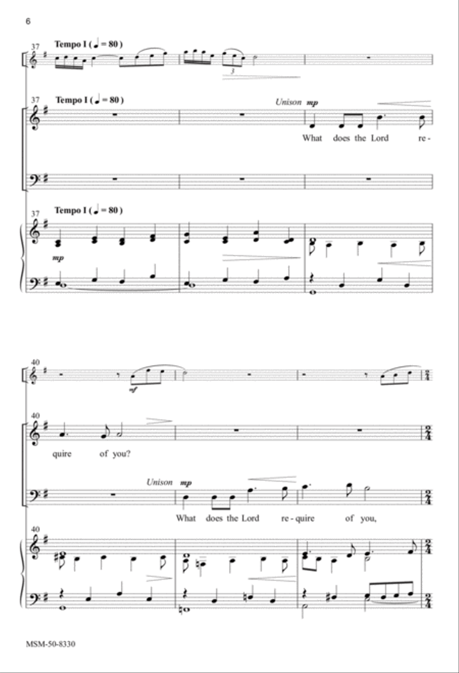 What Does the Lord Require of You? 4-Part scores gallery preview page 6