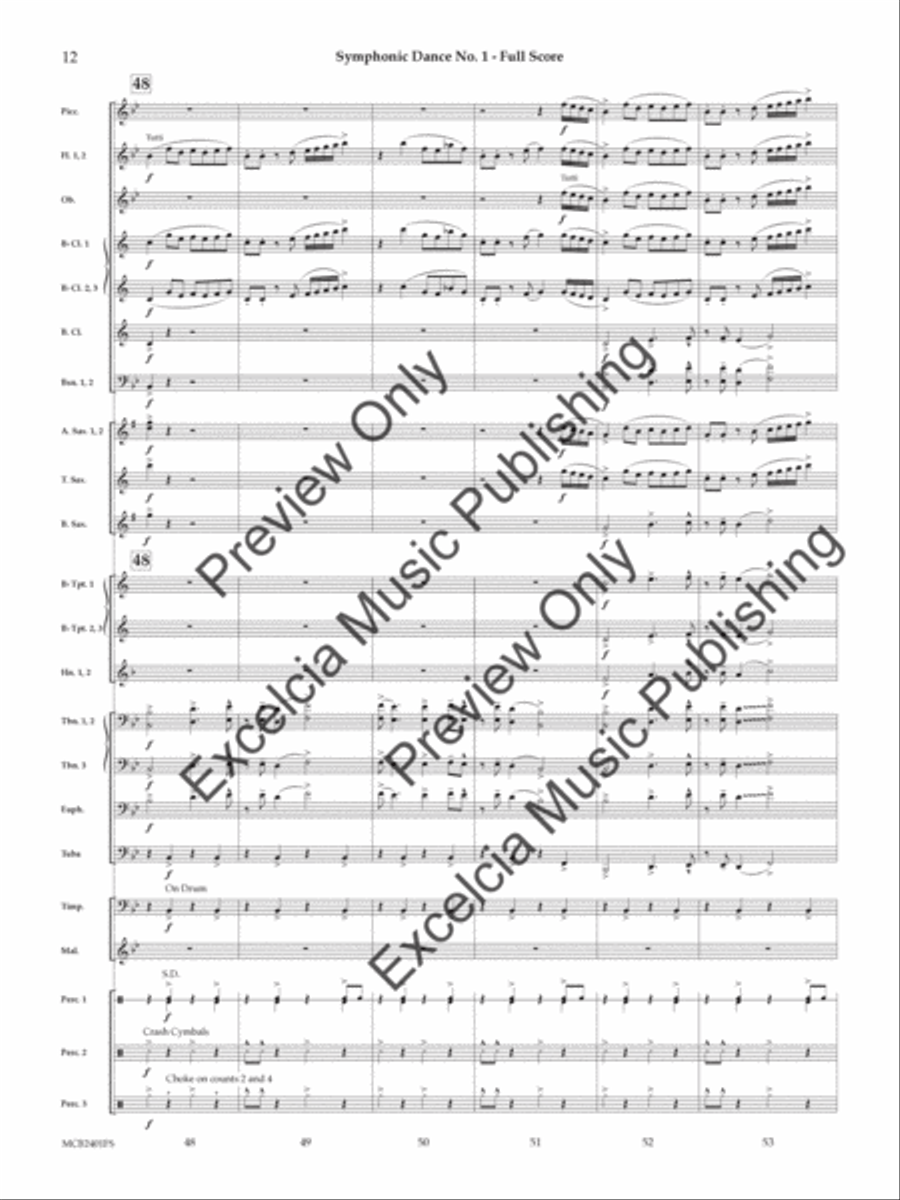 Symphonic Dance No. 1 Concert Band scores gallery preview page 13