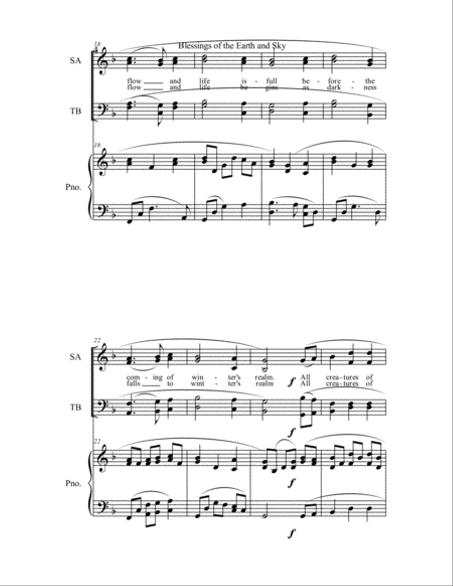 Blessings of the Earth and Sky 4-Part scores gallery preview page 4