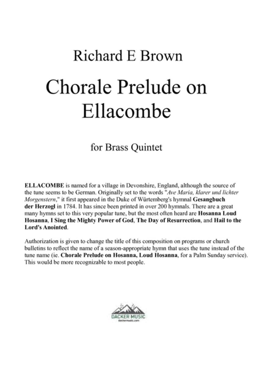 Chorale Prelude on Ellacombe - Brass Quintet image number null