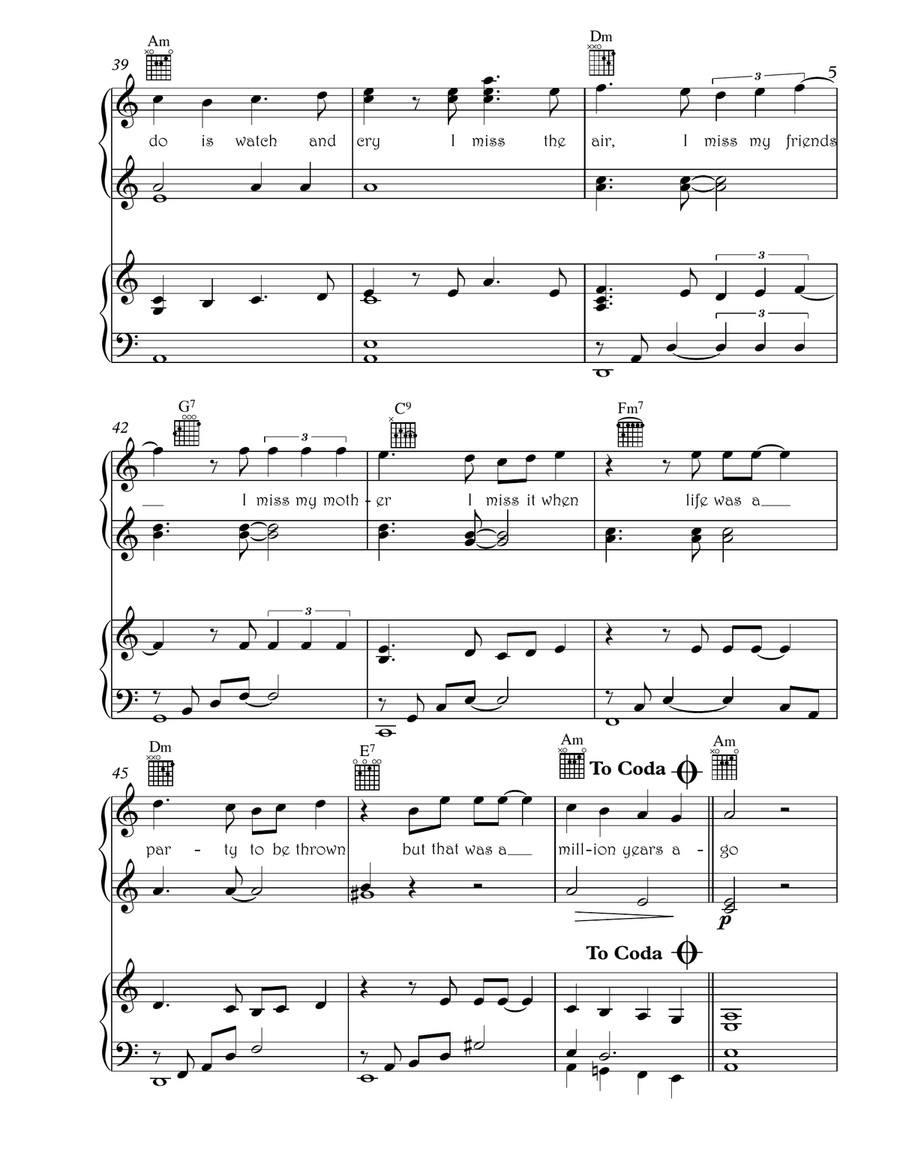 Million Years Ago 1 Piano, 4-Hands scores gallery preview page 6