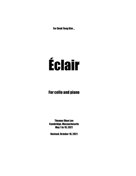 Éclair (2021) for cello and piano