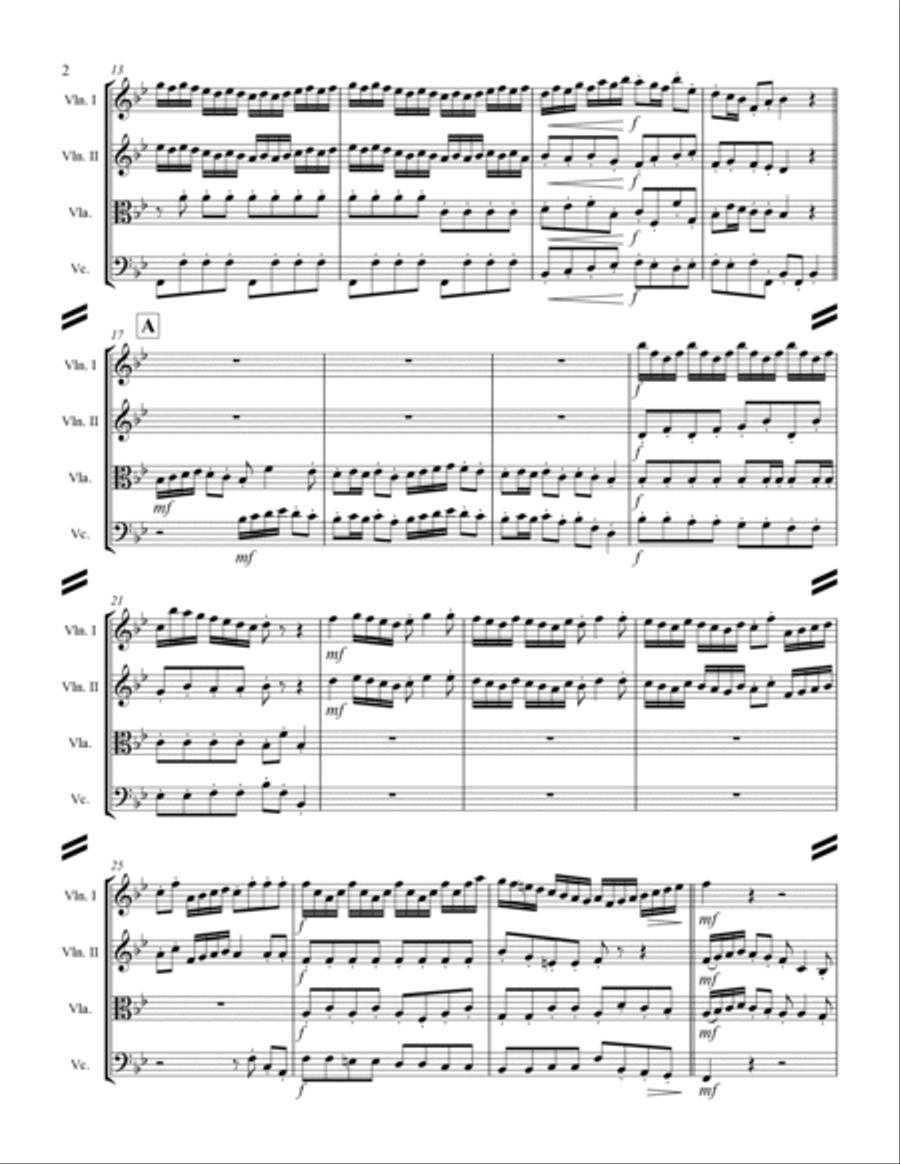 Arrival of the Queen of Sheba (for String Quartet) String Quartet scores gallery preview page 3