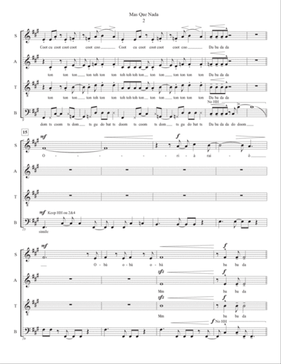 Mas Que Nada 4-Part scores gallery preview page 2