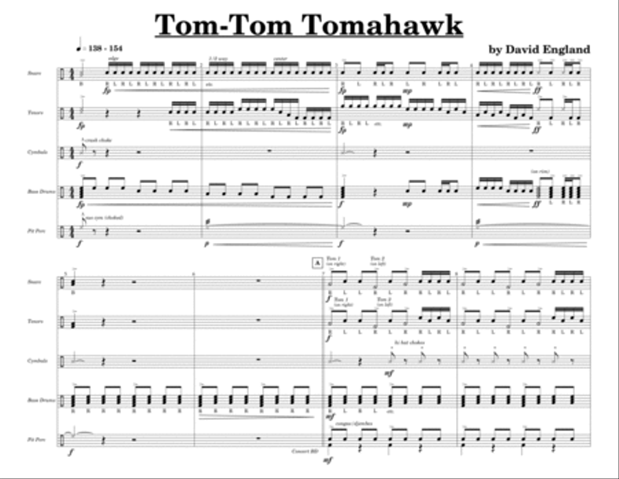 Tom Tom Tomahawk w/Tutor Tracks Percussion Ensemble scores gallery preview page 4
