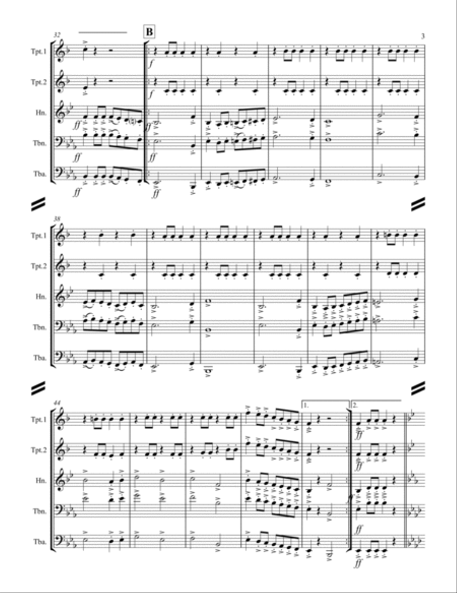 March – Entry of the Gladiators (for Brass Quintet) Brass Quintet scores gallery preview page 4