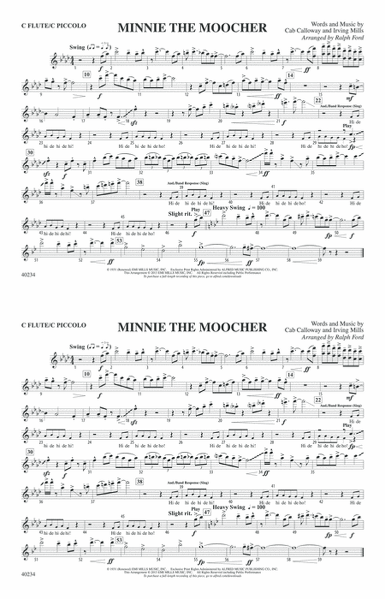 Minnie the Moocher: Flute