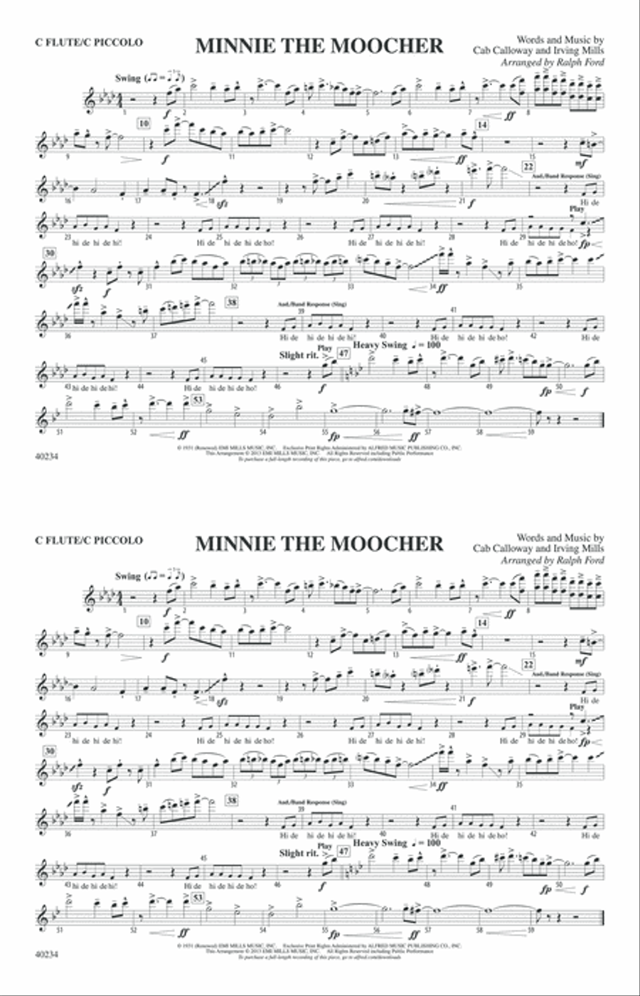 Minnie the Moocher: Flute Marching Band scores gallery preview page 1