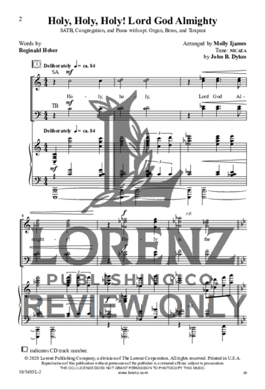 Holy, Holy, Holy! Lord God Almighty 4-Part scores gallery preview page 2