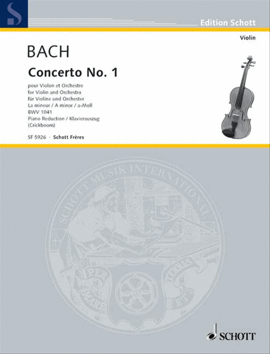 Book cover for Concerto No. 1 a minor