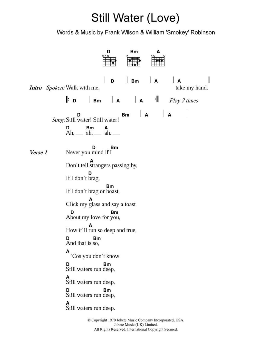 Still Water (Love) Still Water (Love) Easy Guitar scores gallery preview page 1