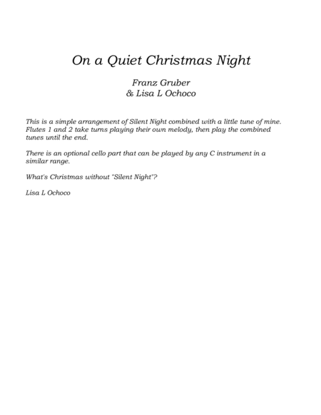 On a Quiet Christmas Night for Flute Choir image number null