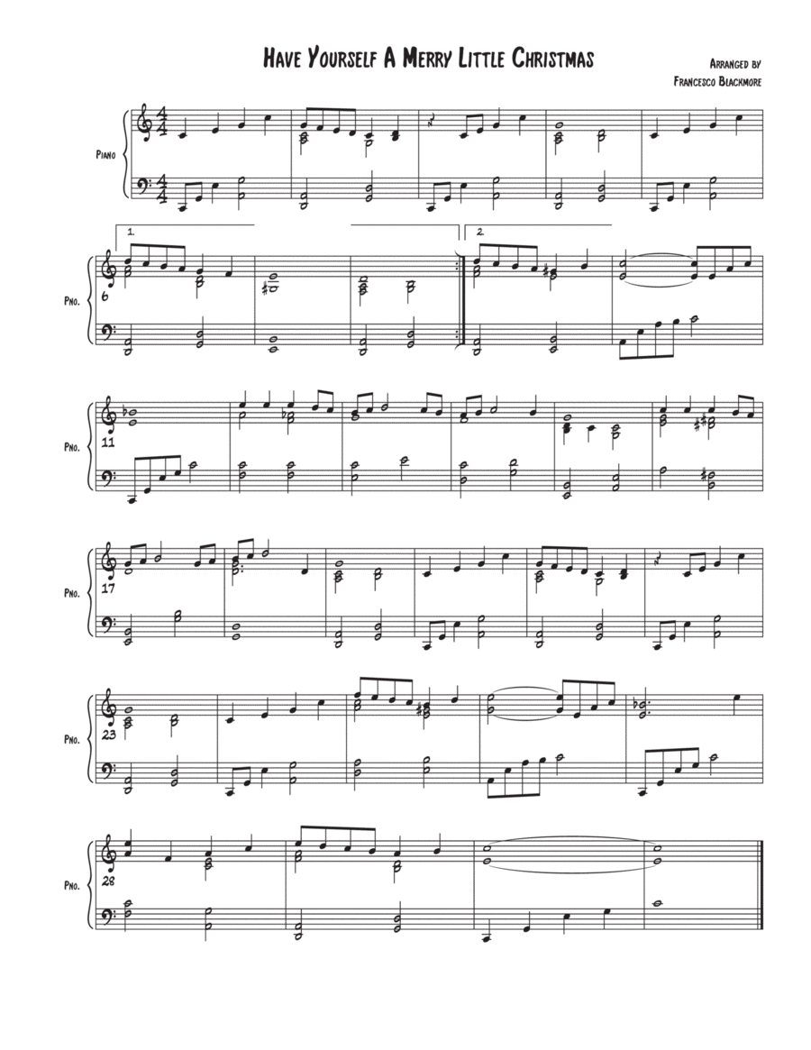 Have Yourself A Merry Little Christmas Piano Solo scores gallery preview page 1