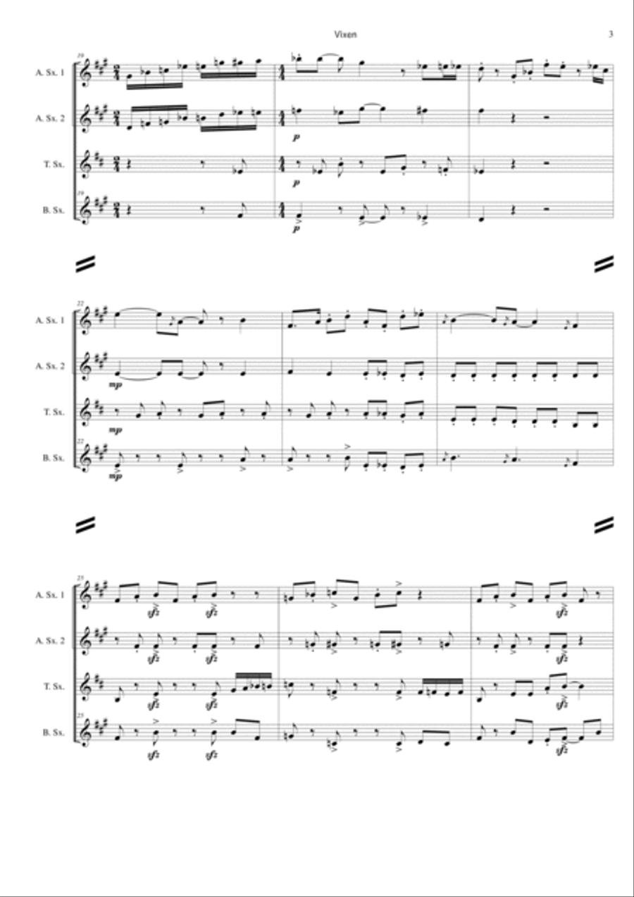 Vixen The Hipster Reindeer Tenor Saxophone scores gallery preview page 4