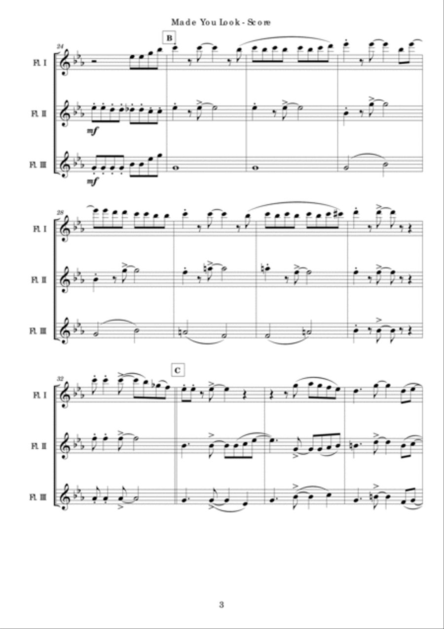 Made You Look Woodwind Trio scores gallery preview page 4