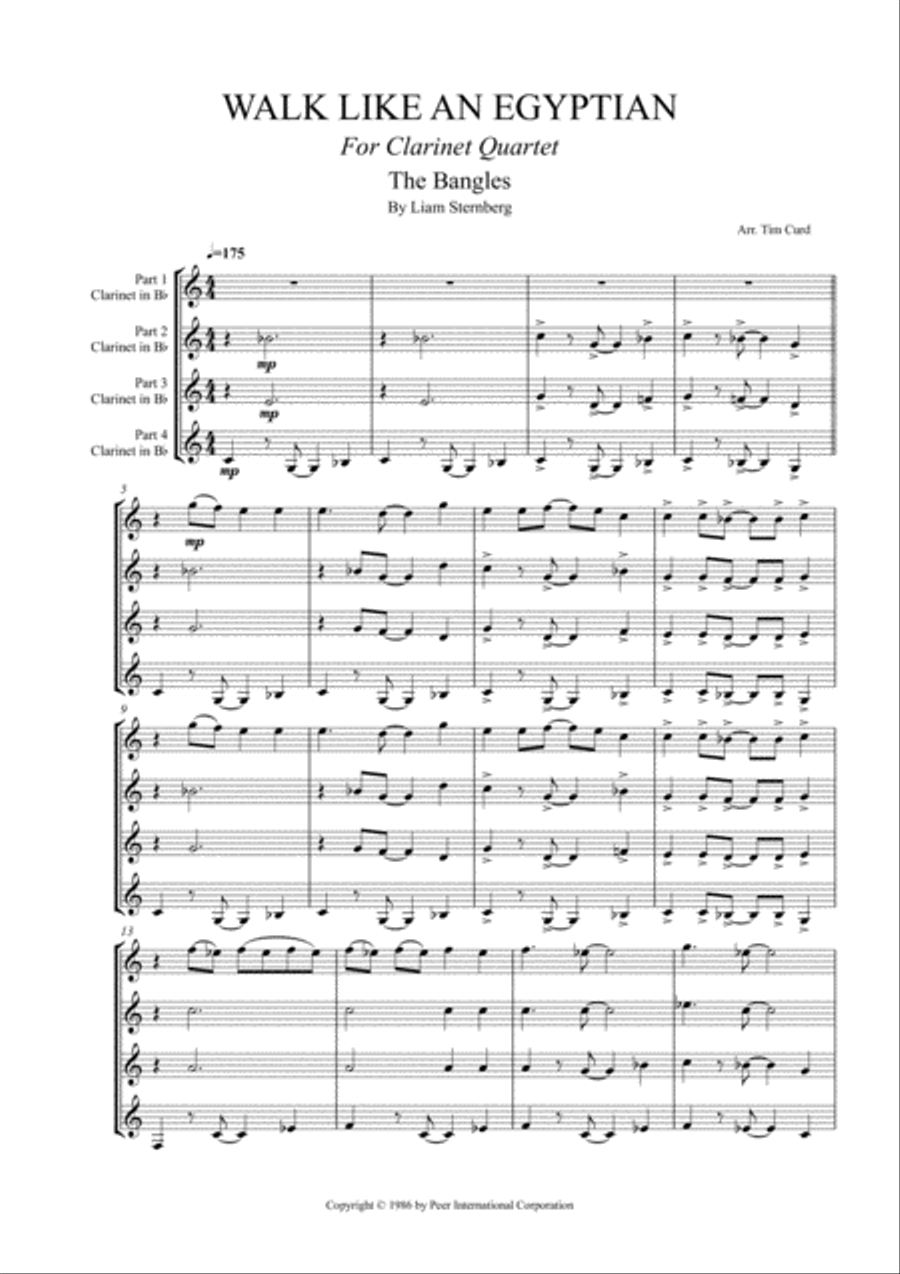 Walk Like An Egyptian Walk Like An Egyptian Woodwind Quartet scores gallery preview page 2
