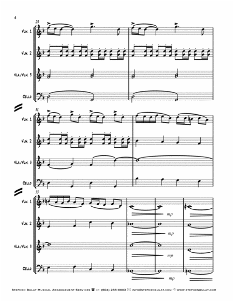 The Good, The Bad And The Ugly (main Title) String Quartet scores gallery preview page 5