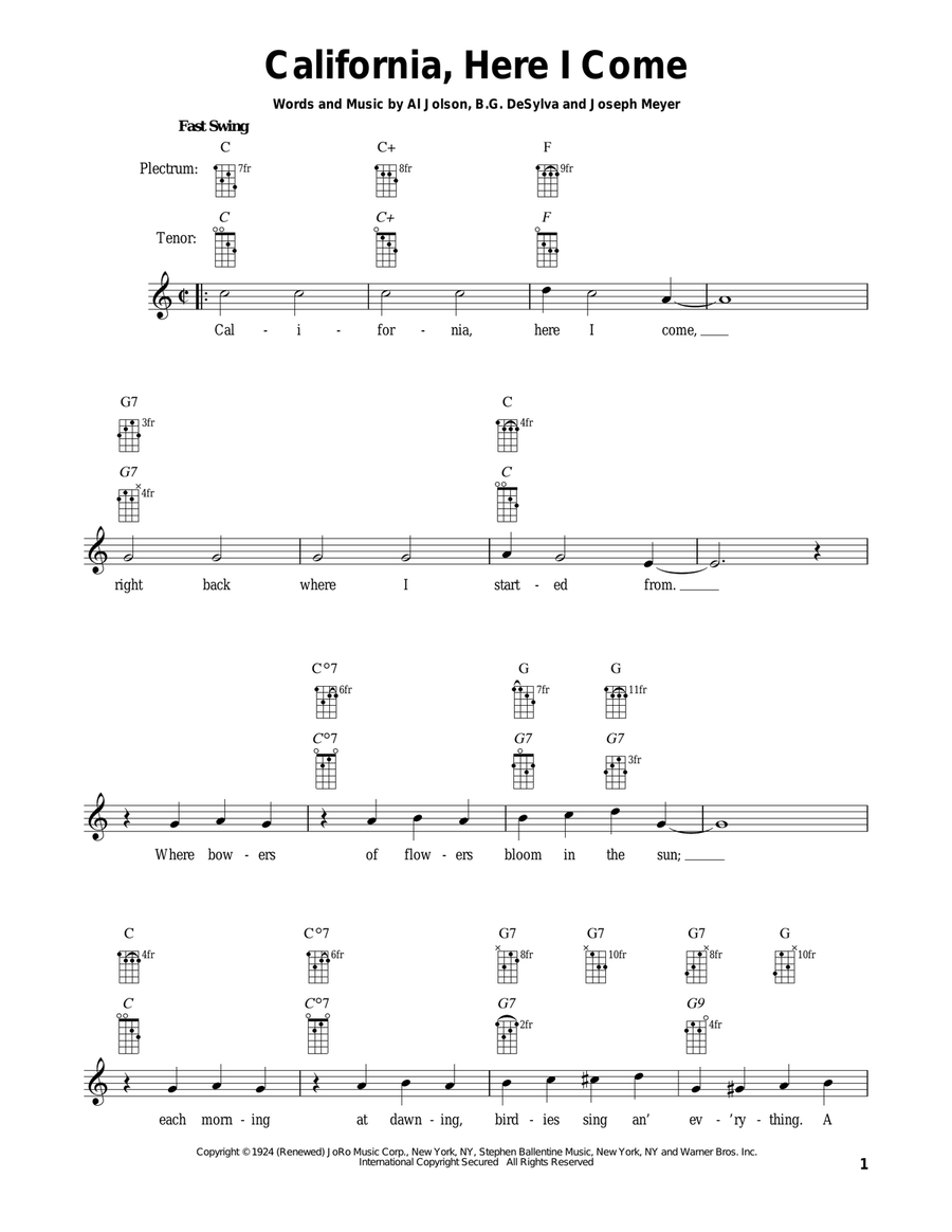 California, Here I Come Banjo scores gallery preview page 1