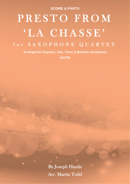 Presto from 'La Chasse' for Advanced Saxophone Quartet (SATB) image number null