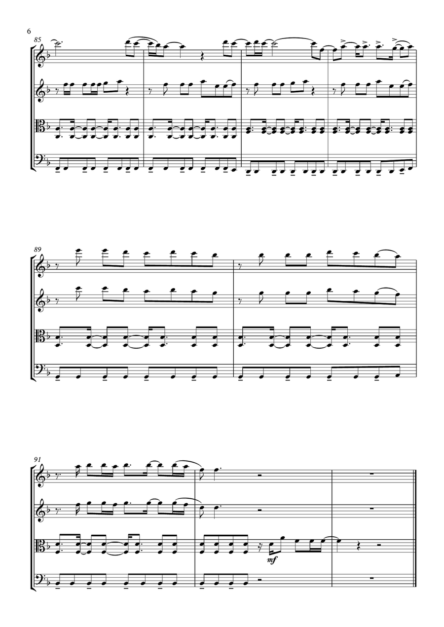 Blank Space Blank Space String Quartet scores gallery preview page 6