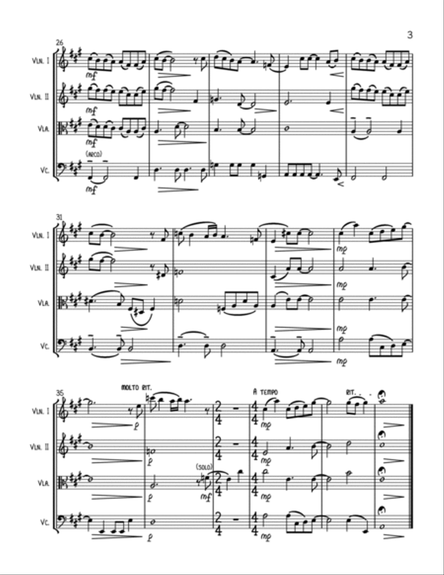 In My Life In My Life String Quartet scores gallery preview page 3
