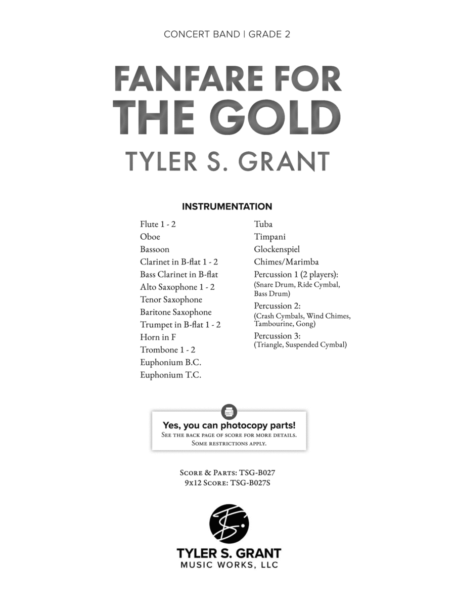 Book cover for Fanfare for the Gold: Score