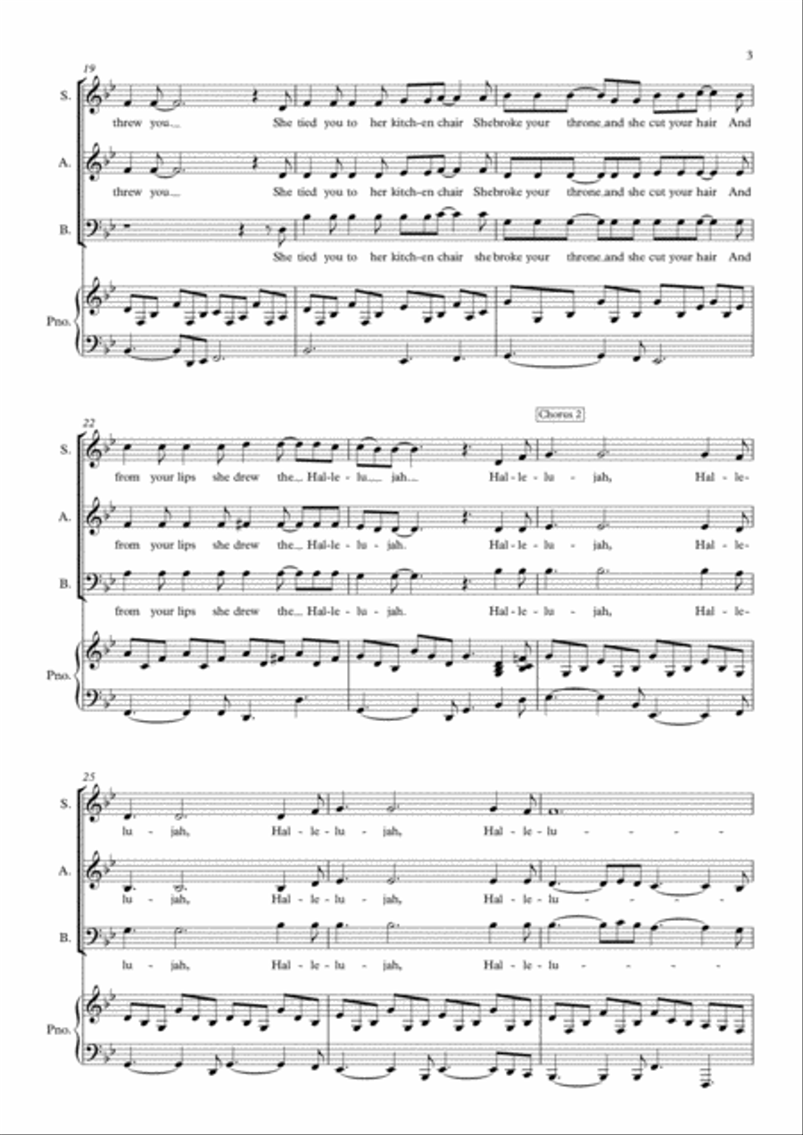 Hallelujah Hallelujah 3-Part scores gallery preview page 3