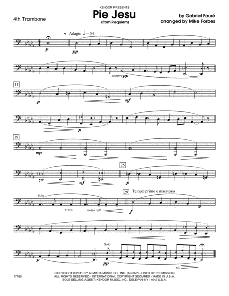 Pie Jesu (from Requiem) - Trombone 4