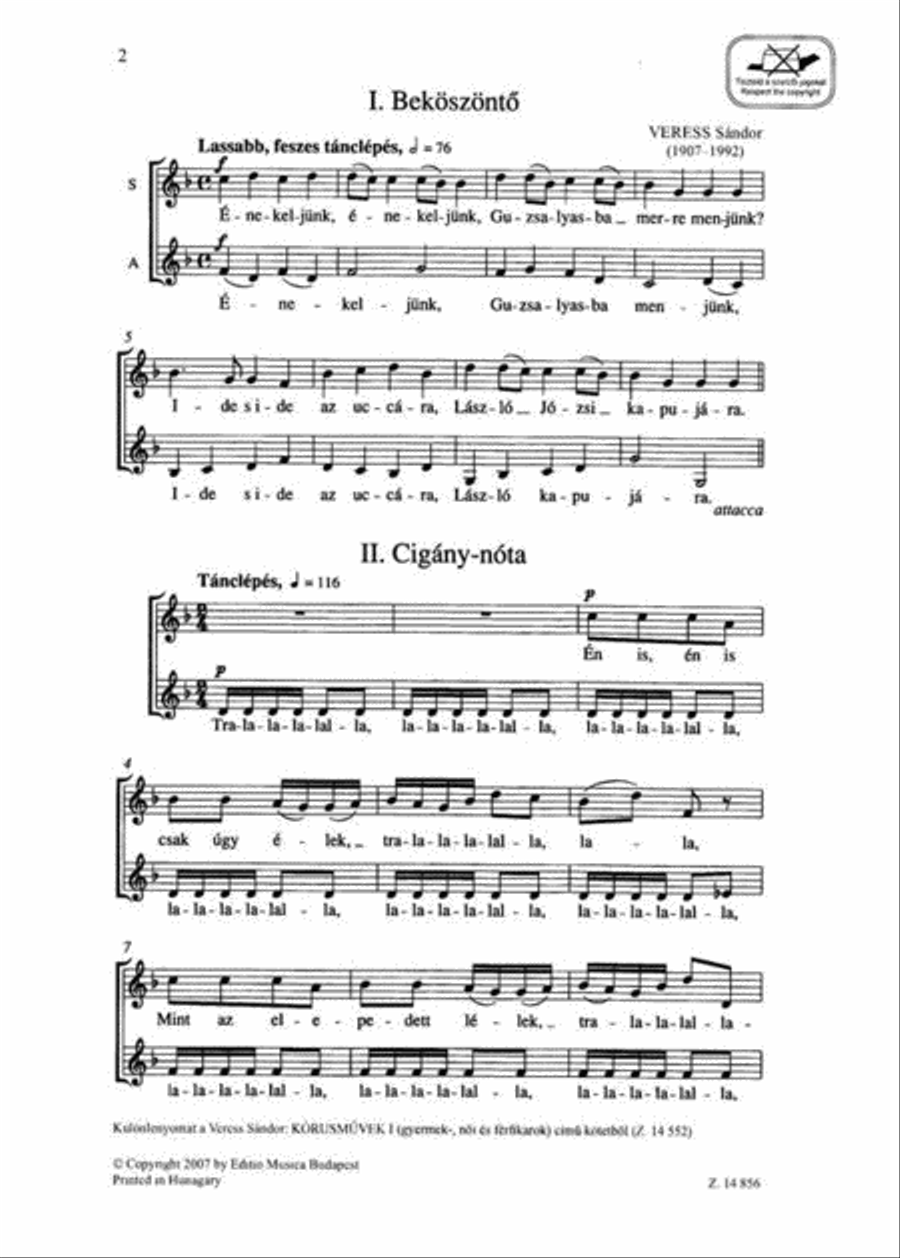Három Gyermekkar Három Gyermekkar Children's Choir scores gallery preview page 2